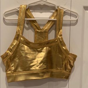 Girls Zella Gold Sports Top Size: Medium (10-12)